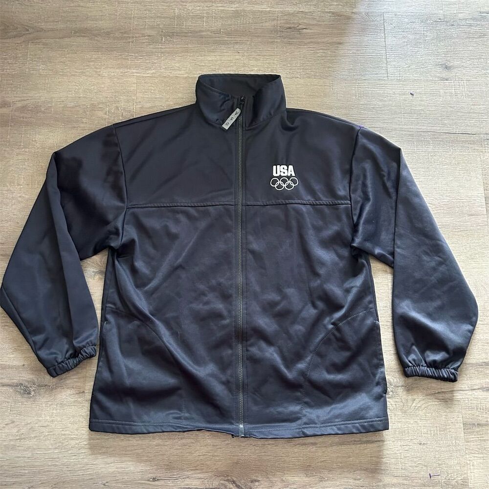 Vintage Team USA Olympic Varsity Jacket Black Unisex Standard Size XL